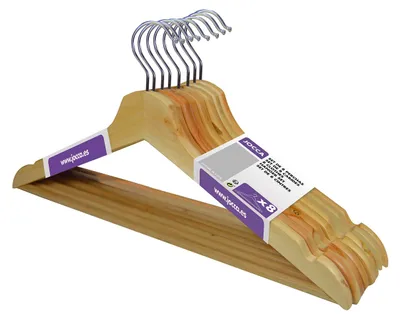 Zdjęcie produktu dla Drewniany wieszak na spodnie z powierzchnią antypoślizgową, wymiary 44 x 16 cm