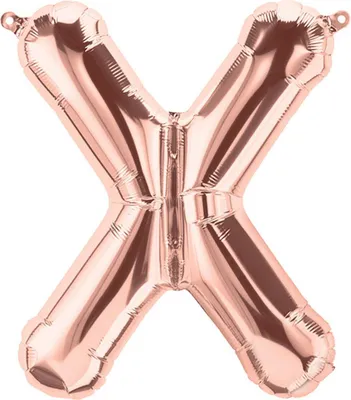 Produktbild von Folienballon Buchstabe X, rosegold, ca. 80 cm, für Luftbefüllung