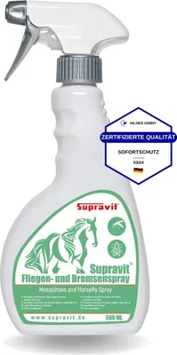 Produktbild von Supravit Bremsen & Fliegenspray  für Pferde 500ml | bis zu 8h Insektenschutz gegen Bremsen, Kriebelmücken und Fliegen