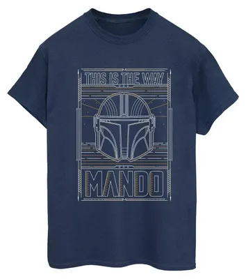 Image de T-shirt pour femme Star Wars - "The Mandalorian : La Voie" - BI45917 (Taille S) (Bleu marine)