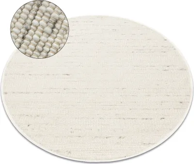 Produktbild von NEPAL 2100 Kreis Teppich weiß / natürlich grau – Wolle, doppelseitig, natur beige rund 160 cm