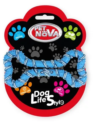 Produktbild von Pet Nova Knochen mit Seil blau 20cm