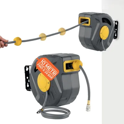 Obrázek produktu pro Automatický naviják na hadici stlačeného vzduchu, délka 10 metrů, PVC, pro použití v dílně