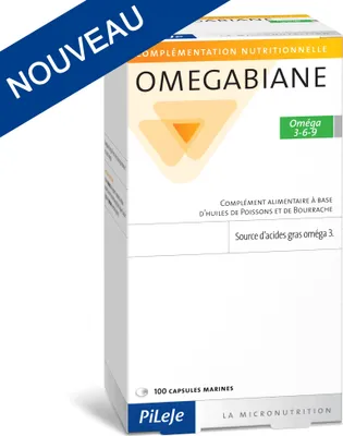 Produktbild von PiLeJe OMEGABIANE Omega 3-6-9 (Gehirnfunktion, Herz-Kreislauf-System) 100 Kapseln