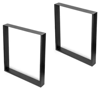 Zdjęcie produktu dla Zestaw prostokątnych nóg Square do stołu, wys. 720 x 600 mm, pomalowane na czarno
