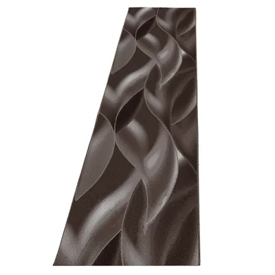 Image de Ayyildiz | Tapis moderne - 80 cm x 300 cm - Marron - Design géométrique - Antistatique et doux
