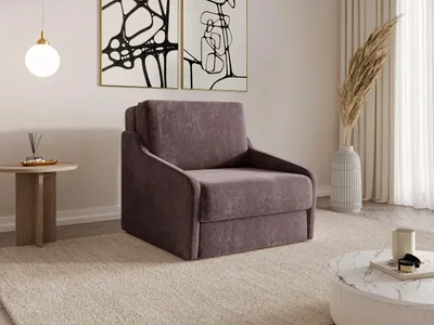 Produktbild von MOEBLO Schlafsessel FLY 80 – Sofa Sessel Jugendsofa Schlafsofa 1-Sitzer Gästebett mit Schlaffunktion und Bettkasten - Pflaume (Vibe 69)