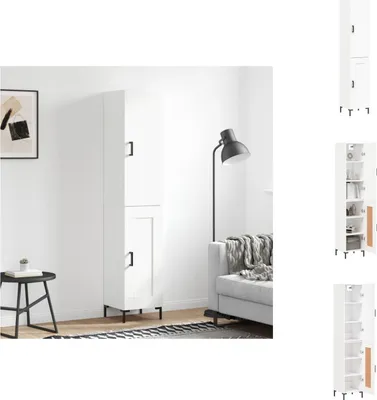 Image de vidaXL Highboard Blanc 34,5x34x180 cm Bois composite - Sideboards
