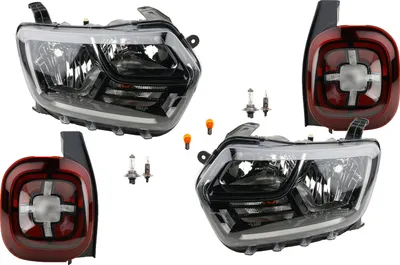 Obrázek produktu pro Přední a zadní světla vhodná pro Dacia Duster + světla. Nastavte zleva doprava