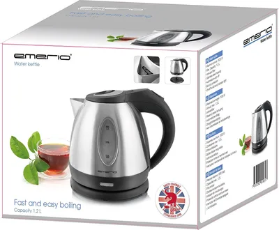 Obrázek produktu pro Emerio Wasserkocher, 1.2L, Edelstahl, Wasserstandsanzeige (WK-108079)