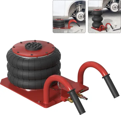 Image de Cric pneumatique XMTECH 3 tonnes (6600 lbs), Cric pneumatique, Triple Bag Air Jack Airbag-Cric pneumatique, avec poignée courte, Cric Rouge Économie de travail