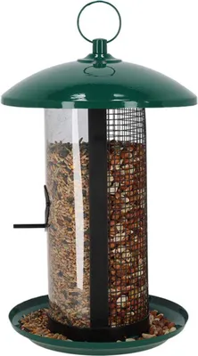 Image de Mangeoire Combinée Graine et Cacahuète XXL - Vert - 23 x 23 x H 31 cm