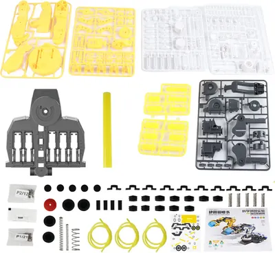 Obrázek produktu pro DIY montážní hydraulická robotická ruka sada děti mechanické hračky vědecký experiment žlutá
