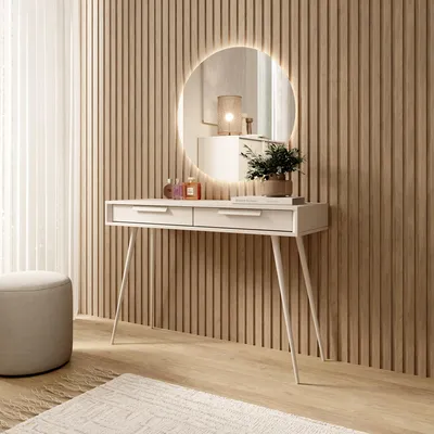 Immagine prodotto di Katilaka - Toeletta, 187x40x52h cm Beige Cashmere, 2 Cassetti