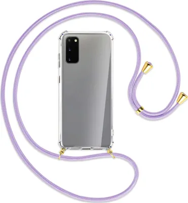Produktbild von Handykette Backcover-Schutzhülle mit Band (Metall goldfarben) für Samsung Galaxy S20 (G980) - violett