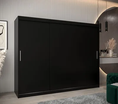 Obrázek produktu pro Skříň s posuvnými dveřmi v šířce 250 cm TIMEA - černá