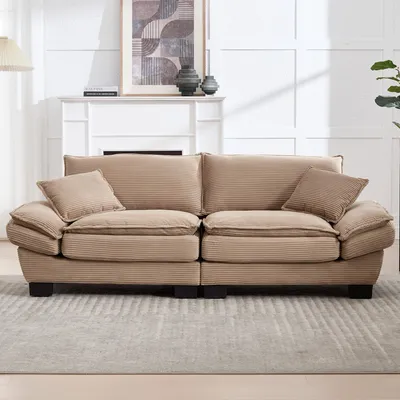Produktbild von Odikalo 2-Sitzer Doppelsofa Federbett Schlafsofa Loungesofa Sessel Wohnzimmer Gelb