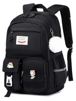 Produktbild von Schulrucksack Mädchen 3.-7. Klasse Schwarz 30x18x43cm Wasserfest Polyester