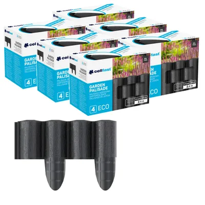 Produktbild von Cellfast-Gartenzaun Holzoptik frostbeständig Länge 14,4 m Farbe Anthrazit 34-032