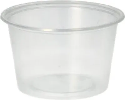Produktbild von 50 Papstar Dressingbecher, PP rund 100 ml Ø 7,1 cm, 4,3 cm transparent 82538