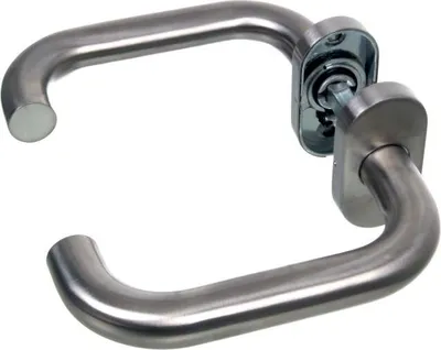 Produktbild von NAJDER Edelstahl Türgriff, Türgriff Innen, Doppelseitiger Türgriff, Türgriff-Satz, Handgriff Tür, Griff für Tür, Ovale Form, Ovales Schild, INOX A2, AISI 304