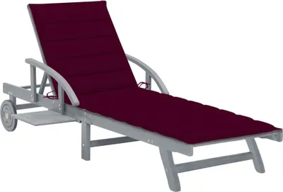 Obrázok produktu pre Záhradné ležadlo s podložkou akáciový masív