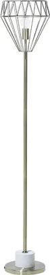 Produktbild von BELIANI Stehlampe Messing Metall 160 cm Glühbirnen-Optik Schirm Diamantform Lampenfuß in Marmoroptik Kabel mit Schalter Bogenlampe Modernes Design