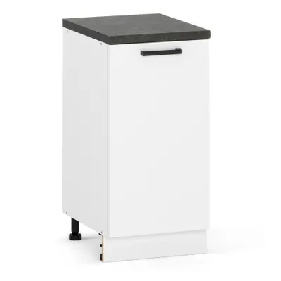 Produktbild von ULWEHOME | Unterschrank 40 cm Weiß matt, Küchenunterschrank mit 1 Tür, Küchenschrank stehend, ohne Arbeitsplatte
