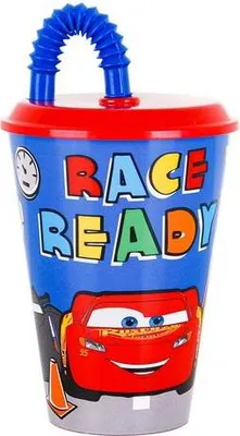 Immagine prodotto di Bicchiere Di Plastica Con Cannuccia Disney Cars, 430 Ml