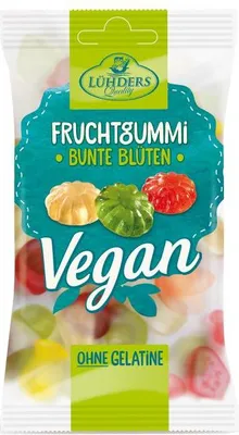 Produktbild von Lühders Vegan Fruchtgummi Bunte Blüten 80g