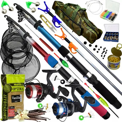 Produktbild von Angelset Margrom Set 004 mit 2 Ruten 2,4m, Rollen, Zubehör und Tasche