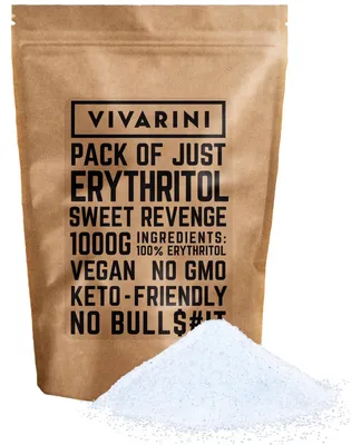 Produktbild von Vivarini - Süßungsmittel Erythritol 1kg - 0 kcal Zuckeraustauschstoff - Für Diabetiker & Low Carb - Null Glykämischer Index - Kalorienfrei
