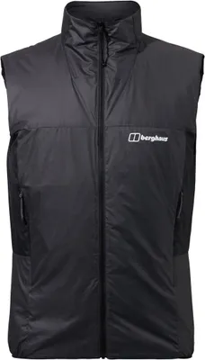 Schwarze; synthetische Weste für Herren von Berghaus; Modell MTN Arete LB; mit Reißverschluss und zwei Taschen.