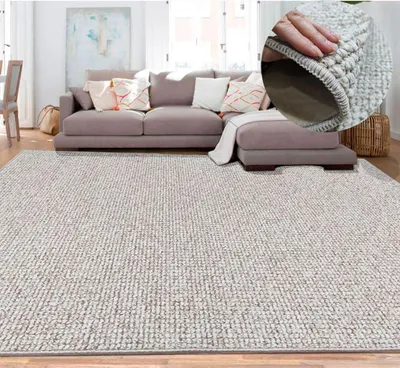 Teppich mit großen Schlaufen, Beige, 60 x 100 cm, rechteckig