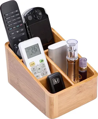 Obrázek produktu pro Stolní organizér Multifunkční bambusové úložné boxy Office Box - ideální stolní box na kosmetiku, smartphone, dálkové ovládání a další drobnosti
