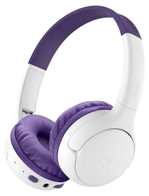 Obrázek produktu pro Belkin AUD012hqPU, Kabelový a bezdrátový, Hudba, Sluchátka s mikrofonem, Bílá, Fialová