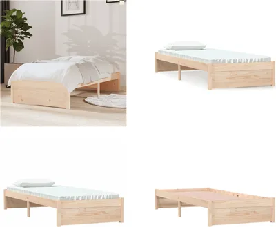 Produktbild von vidaXL Massivholzbett 75x190 cm - Bettrahmen - Bettgestell - Bett - Holzbettrahmen