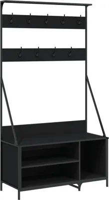 Immagine prodotto di Appendiabiti con scarpiera nero 100x41x184 cm