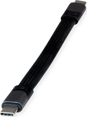 Produktbild von ROLINE USB4 Gen3x2 Kabel, USB C-C, ST/ST, 8K UHD-2, 40Gbit/s, 100W, extra-flach, schwarz, 15 cm