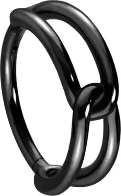 Produktbild von Ohrpiercing, Nasenpiercing, Septum Piercing Chirurgenstahl Segmentring Clicker KNOTEN Schwarz Innendurchmesser: 12 mm