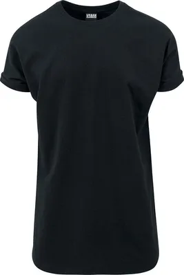 Produktbild von Urban Classics T-Shirt Herren Long Shaped Turnup Tee schwarz 4XL