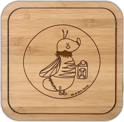 Produktbild von Mr. & Mrs. Panda Tassenuntersetzer Glühwürmchen - Transparent - Geschenk, Liebesspruch, Leuchten, Tiere, Untersetzer Kork, Lieblingsmensch, Tischschoner, Coaster, Liebe