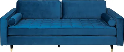 Obrázek produktu pro riess-ambiente Design Třímístná pohovka COZY VELVET 220 cm petrolejově modrý samet s pružinovým jádrem Třímístná pohovka Sedací souprava trojmístná