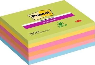 Immagine prodotto di Post-it® SuperSticky 8645-6SS-EU Blocco note Super Sticky per riunioni - 203 x 152 mm, colore neon, 6x 45 fogli