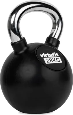 Produktbild von VirtuFit Kettlebell Pro 28 kg aus Rubber und Gusseisen, Chromgriff