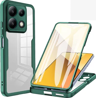 Obrázek produktu pro Ochranné pouzdro pro Xiaomi Redmi Note 13 Pro 5G, vestavěný chránič displeje 360° plná ochrana pouzdra na mobilní telefon Green