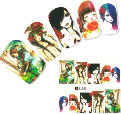 Produktbild von Tattoo Nail Art Japan Manga Girl Hipster Nagel Sticker
