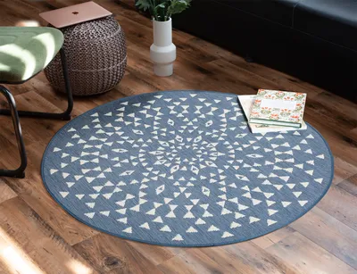 Produktbild von In- & Outdoor Teppich Rund FINN Blau, Ø120 cm