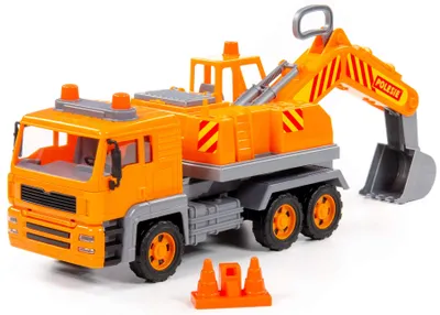 Produktbild von Schaufelbagger LKW Kinder Spielzeug Nr. 2 SPECIAL Schwungrad Fahrzeug m. Zubehör