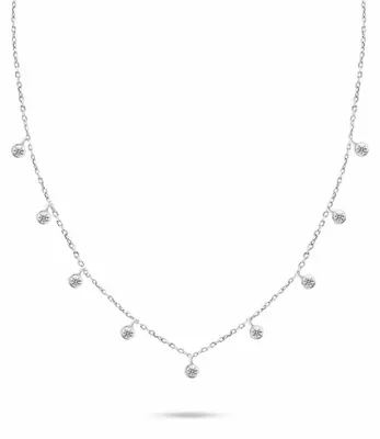 Produktbild von Silberne Halskette mit klaren Zirkonen NCL60WA